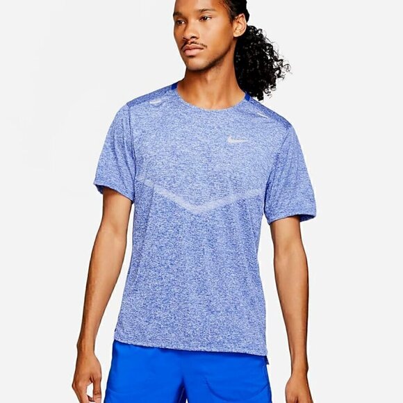 NWT Nike Rise 365 Men's Dri-FIT Short-Sleeve Running Top / Blue / Size Small - Picture 1 of 14
